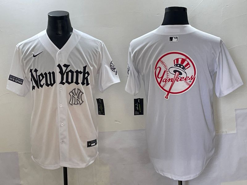Men 2025 New York Yankees Blank White Five generations Joint Name Nike MLB Jersey style 100